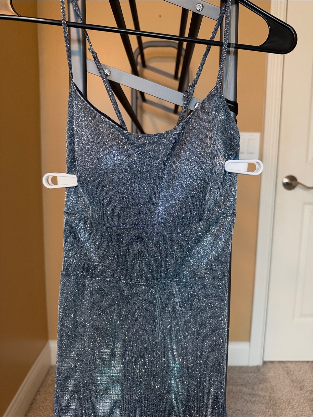 Teeze Me Sparkle Blue Sequin Jumpsuit